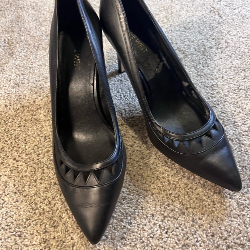 Nine West Black Leather Heels